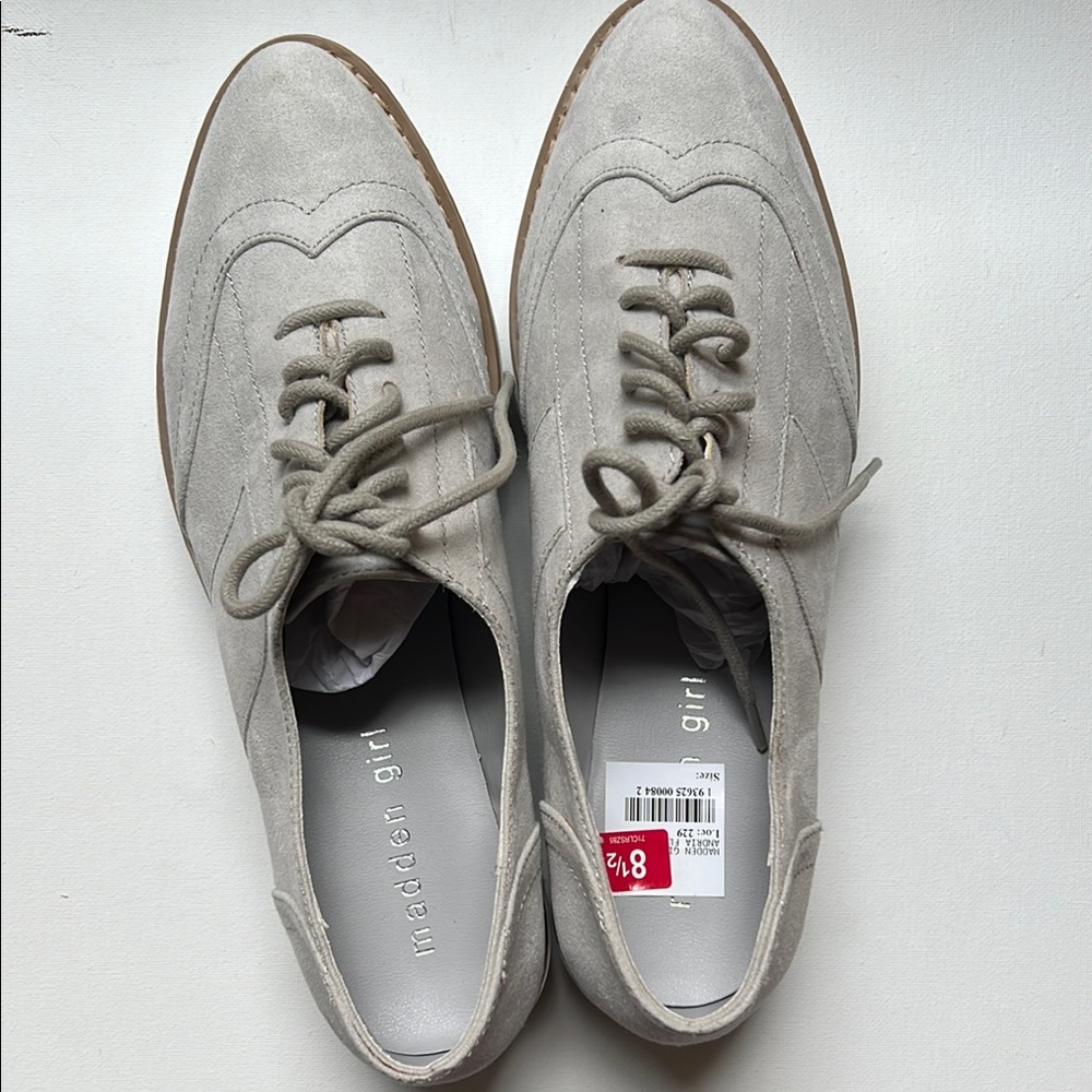 Madden Girl Gray Sneakers with Platform Sole Beige color Size 8.5 - Picture 7 of 11